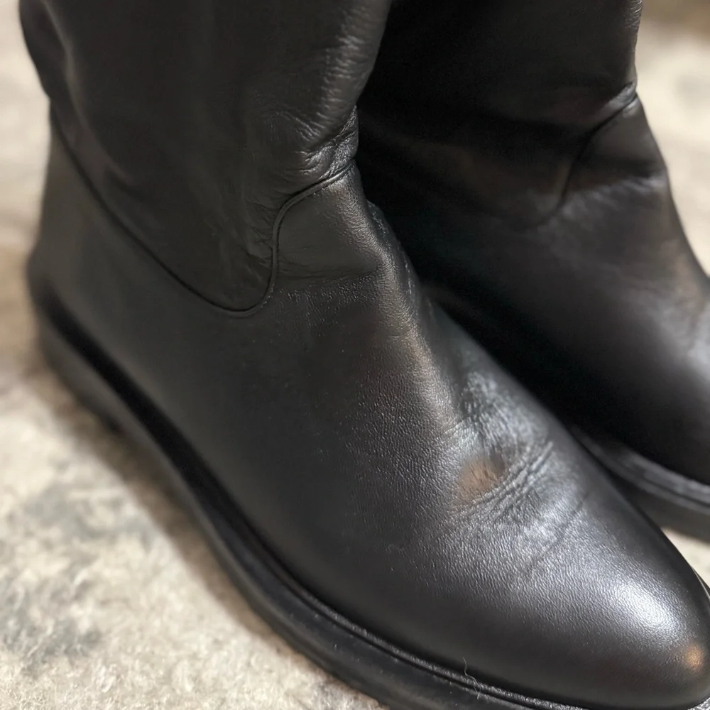 Tamara Mellon Black Nappa Tempest Over the Knee Boots 15mm Heels